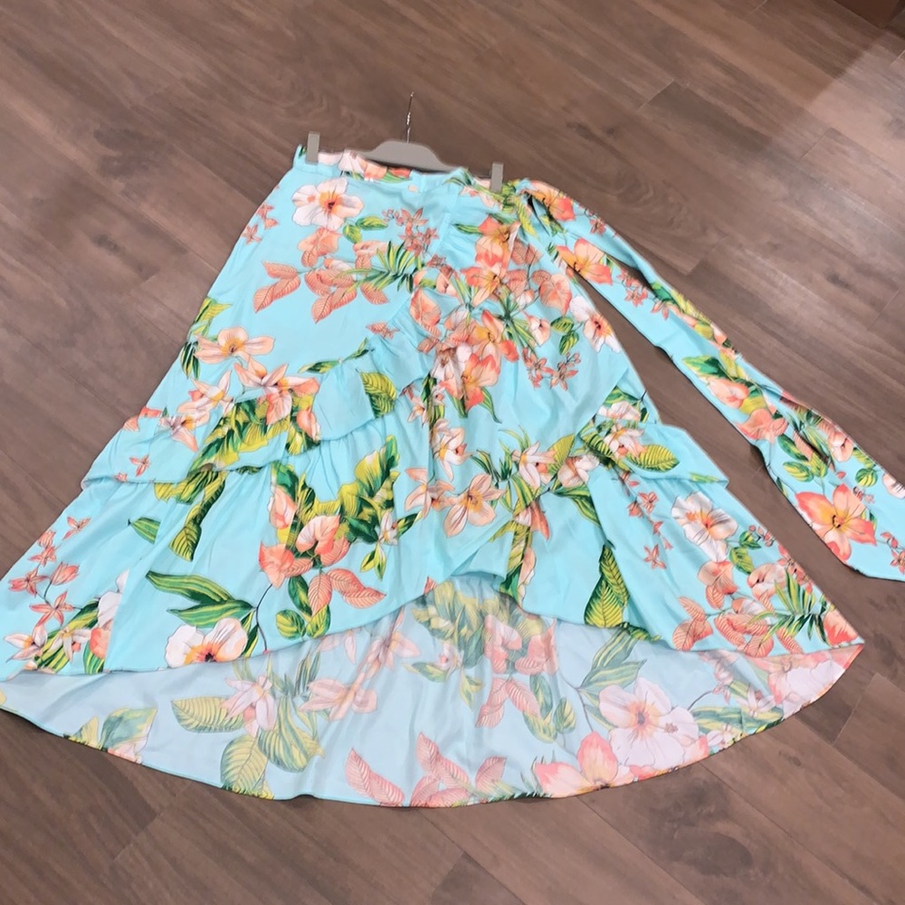 Floral Blue Maxi Skirt - Picture 6 of 8
